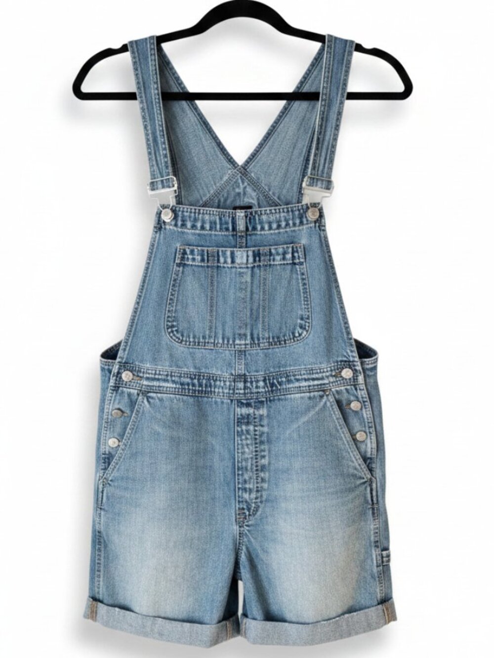 Vintage Gap Overall Jean Shorts Size Medium 1990s 100% Cotton